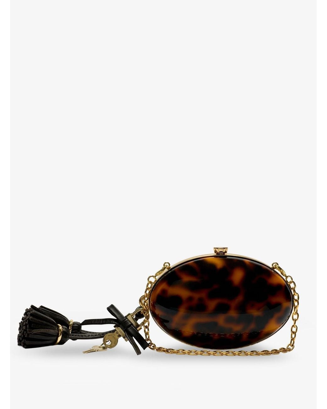 Self-Portrait Black Self Portrait Oval Resin Clutch Bag