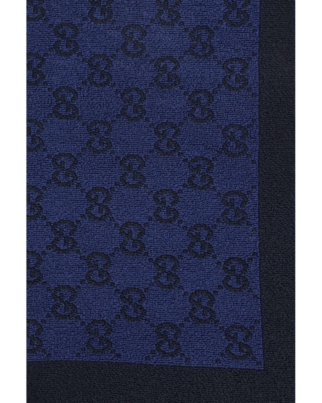 Gucci Blue Gg Cotton Terry Towel