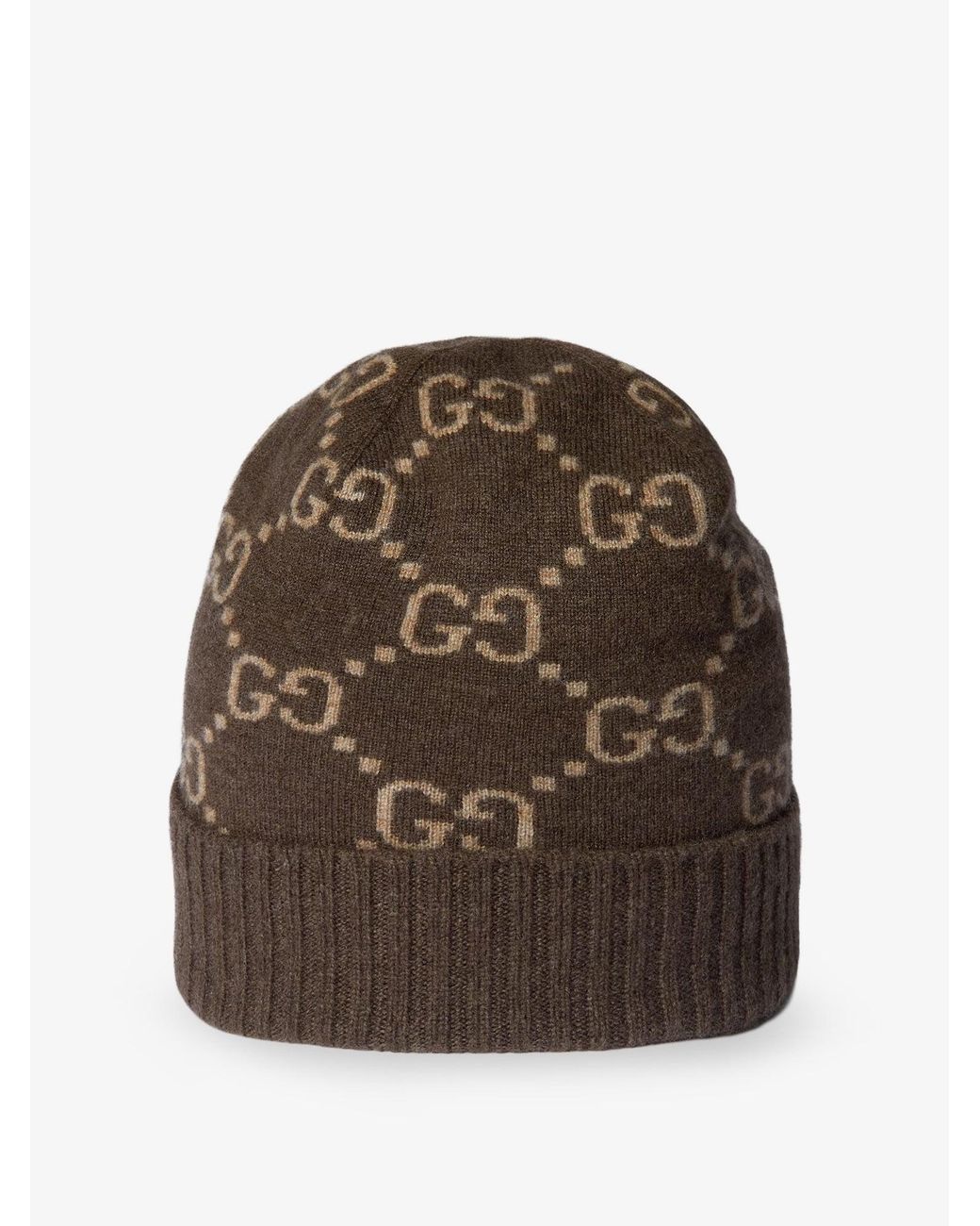 Gucci Brown Gg Cashmere Hat for men