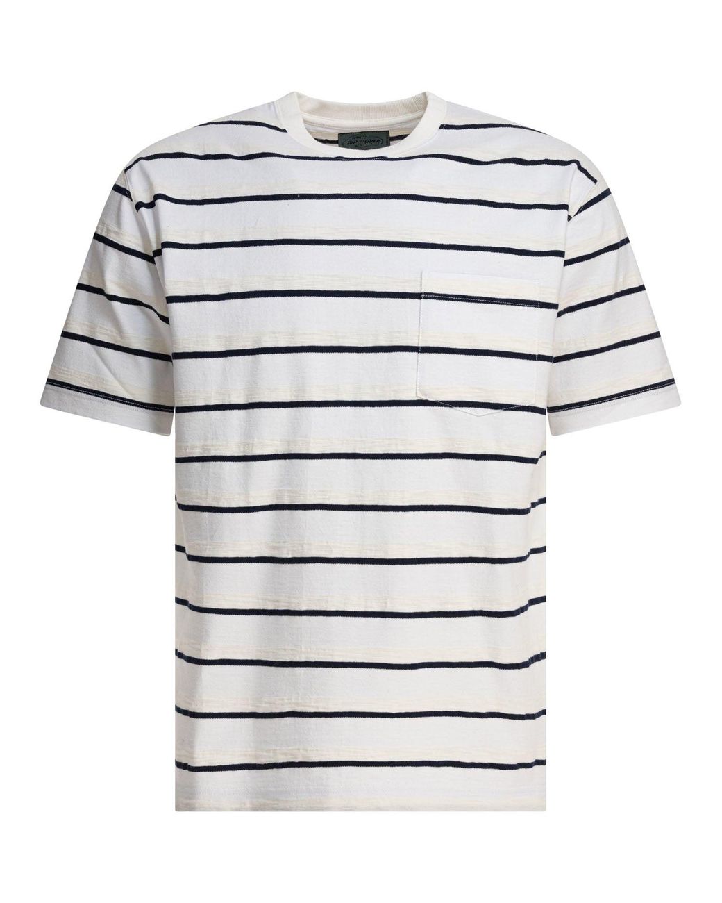Beams Plus White Striped T-Shirt T-Shirts for men
