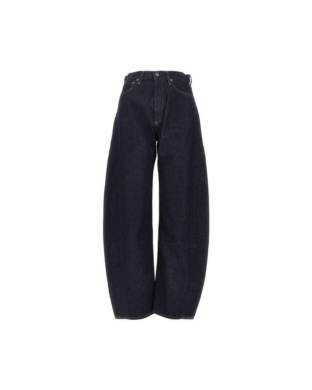 Agolde Blue 'Luna Pieced' High-Rise Jeans