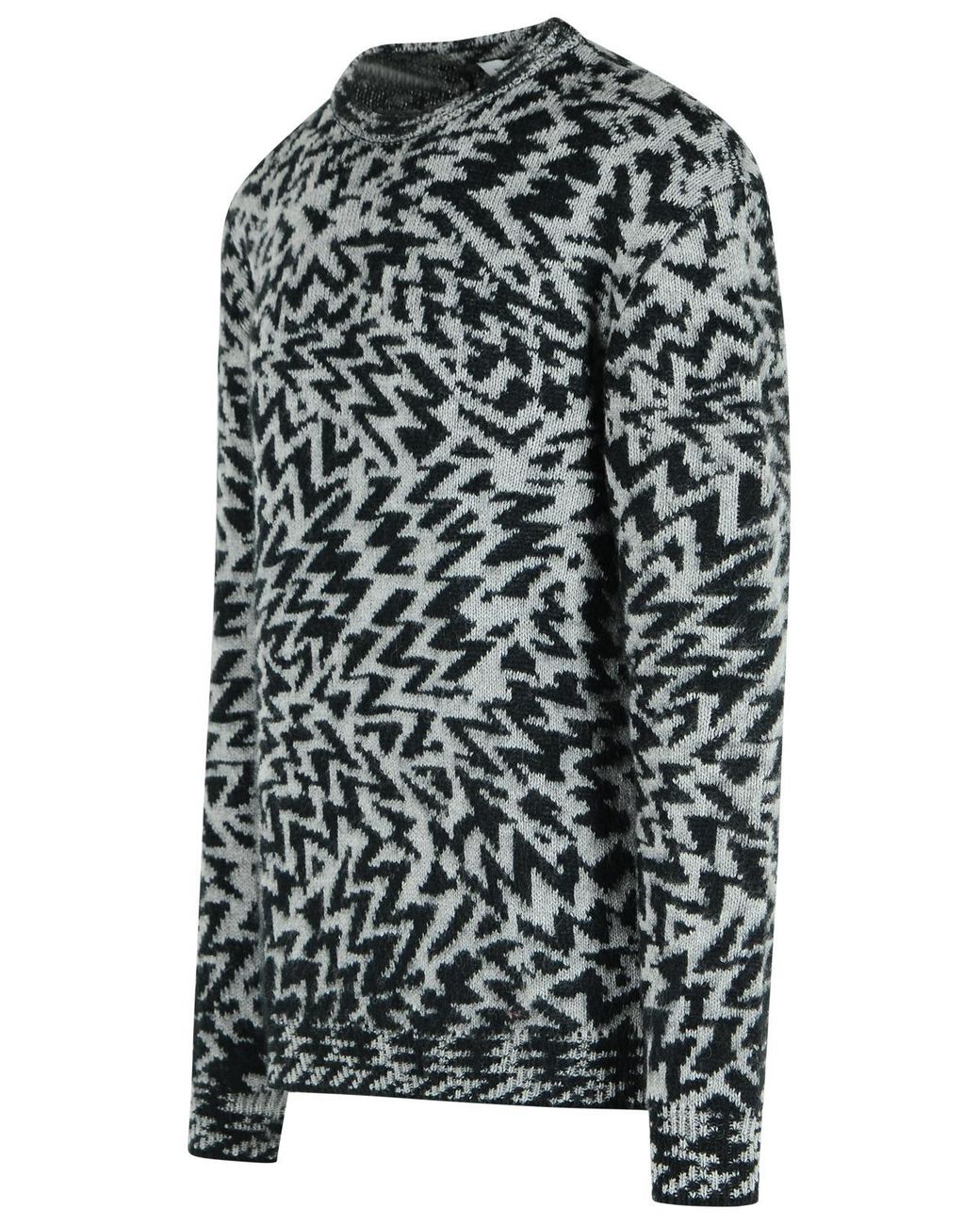 Laneus Black Two Tone Wool Blend Sweater