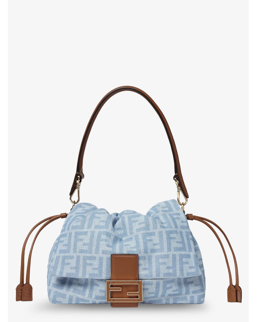 Fendi Blue Mamma Baguette Light Denim Crossbody Bag
