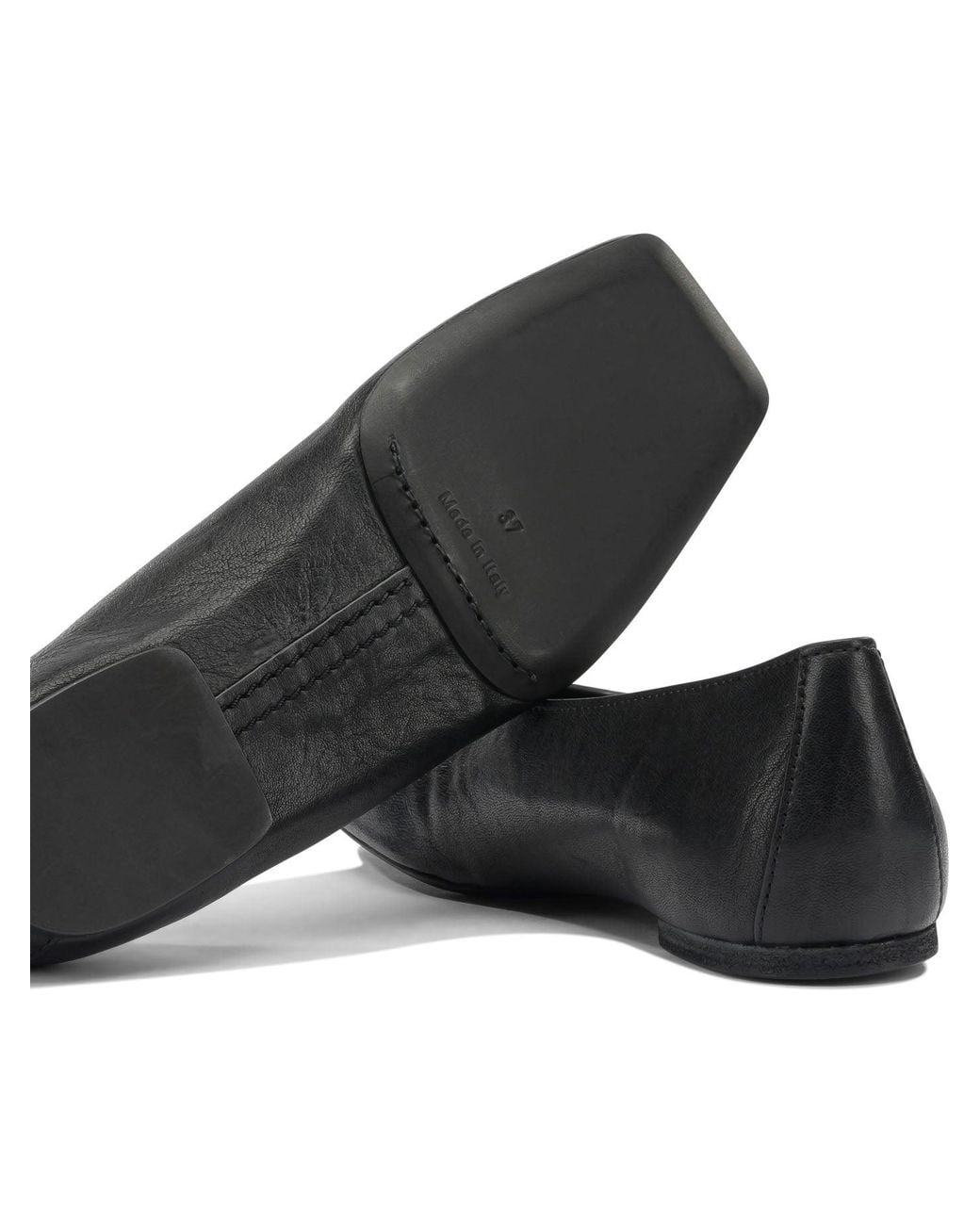 Rick Owens Black Concordians Ballet Flats Ram Leather