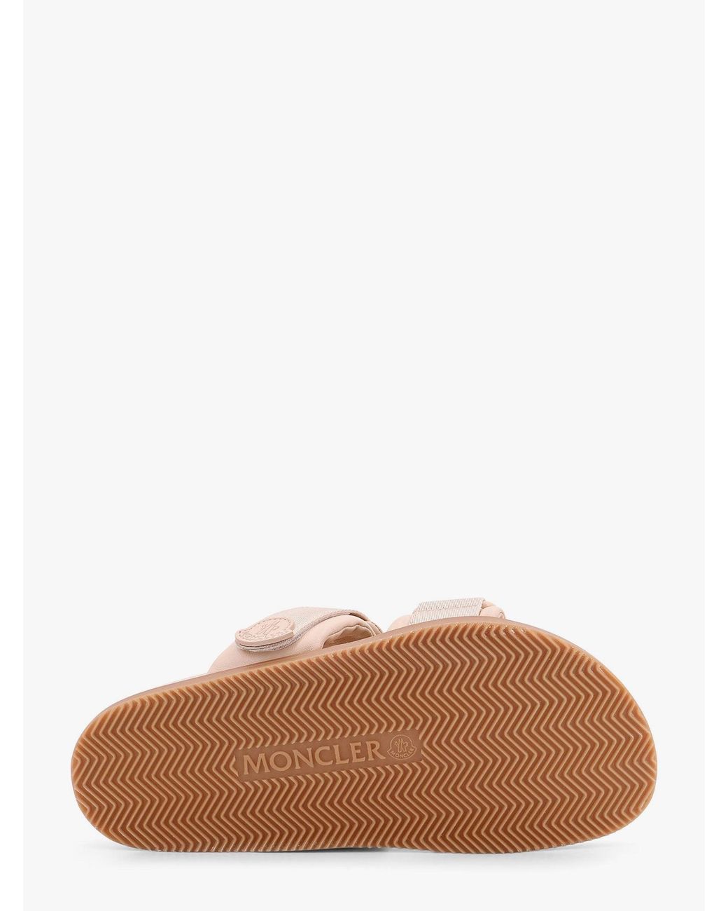 Moncler Pink Mon Summer Leather Sandals With Nylon Details