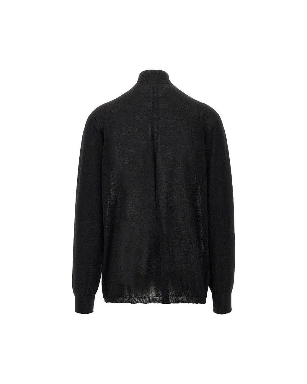 Rick Owens Black Oversized Turtleneck Sweater for men