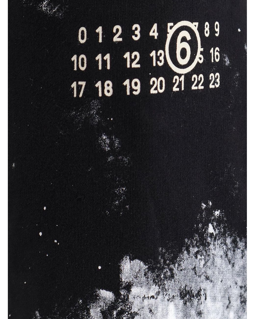 MM6 by Maison Margiela Black Cotton Jogging Trousers With Numeric Signature Embroidery
