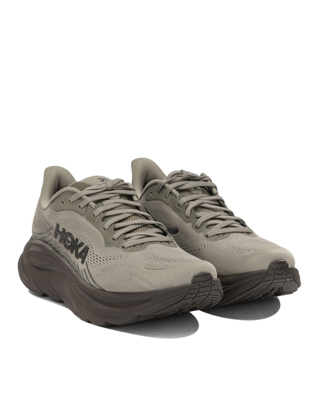 Hoka One One Gray "Clifton Utl" Low-Top Sneakers