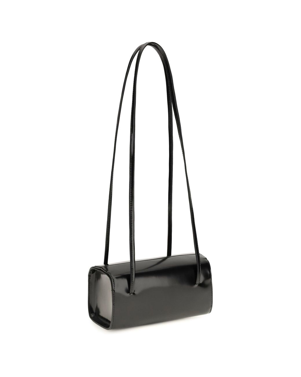 Faune White Mie Brushed Leather Shoulder Bag Noir