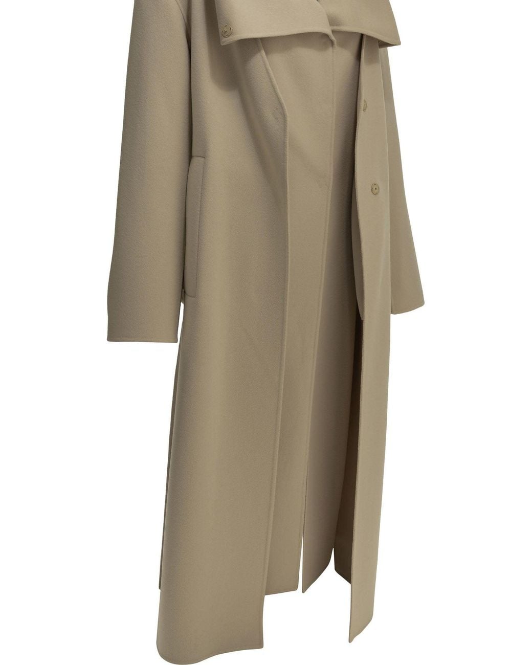 Max Mara Natural Long Virgin Wool Coat