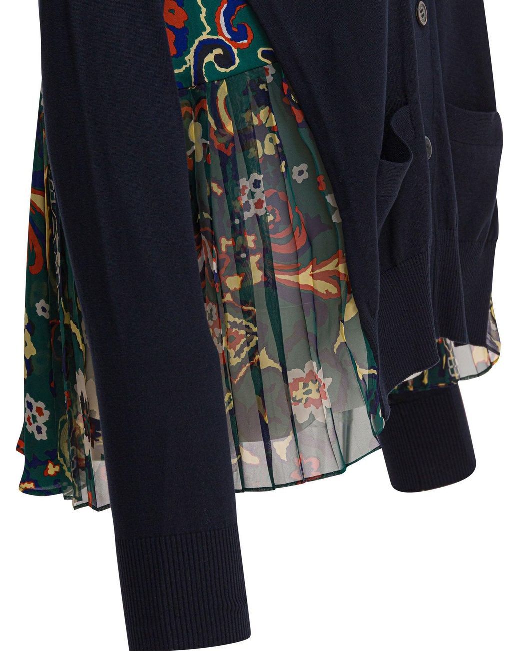 Sacai Blue Cardigan With Floral Print