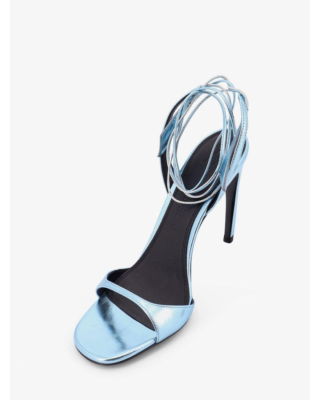 The Attico Blue Ora Satin Sandals