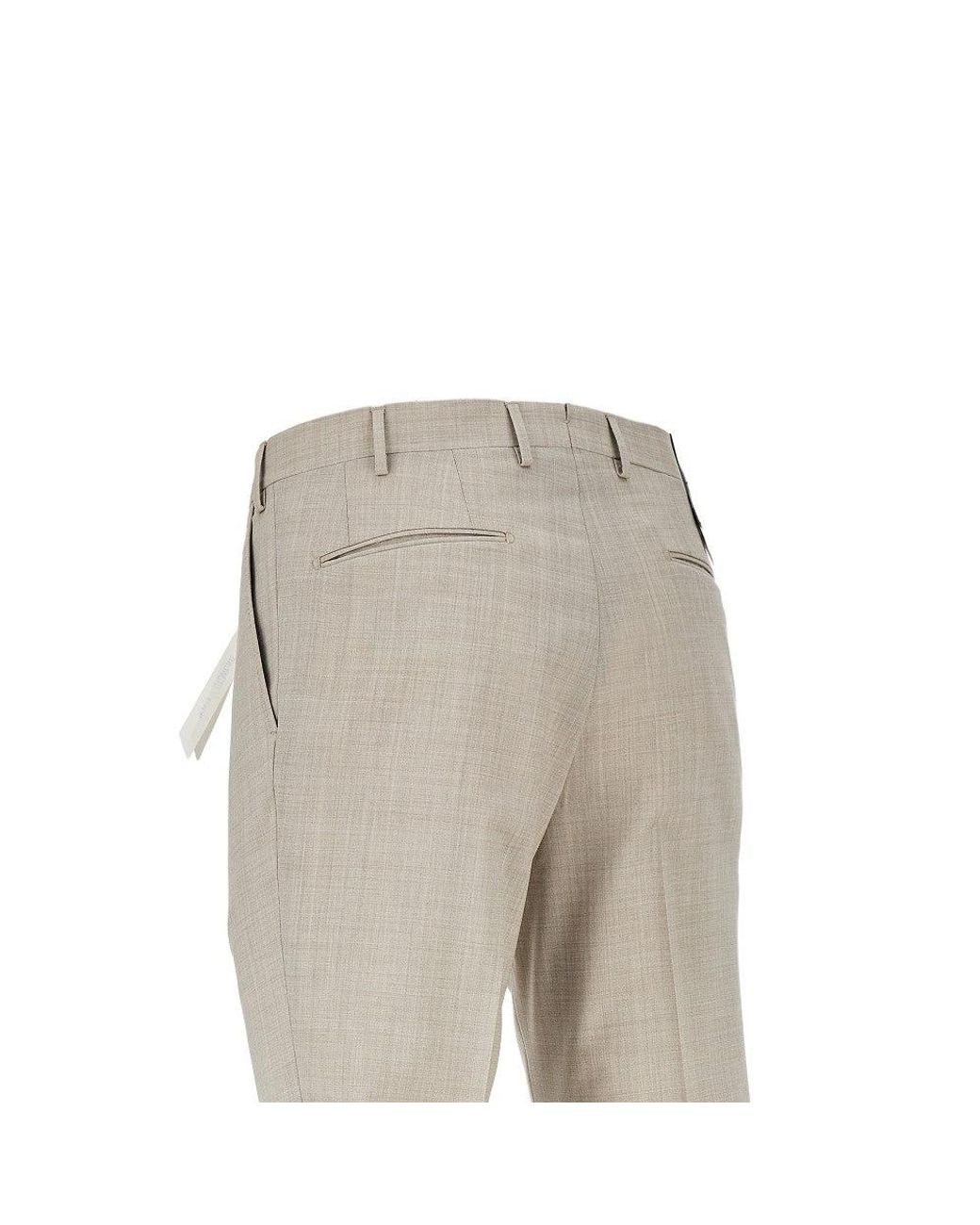 Santaniello Natural 'Corice Rima' Wool Pants for men