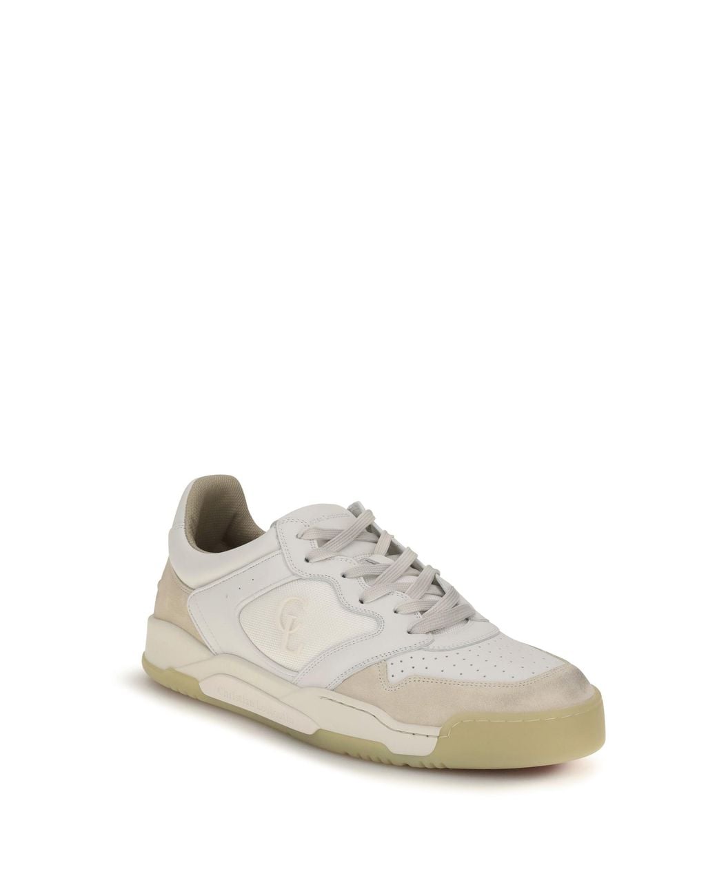 Christian Louboutin White Bsktball 1 Retro Sneakers Egg Shell for men