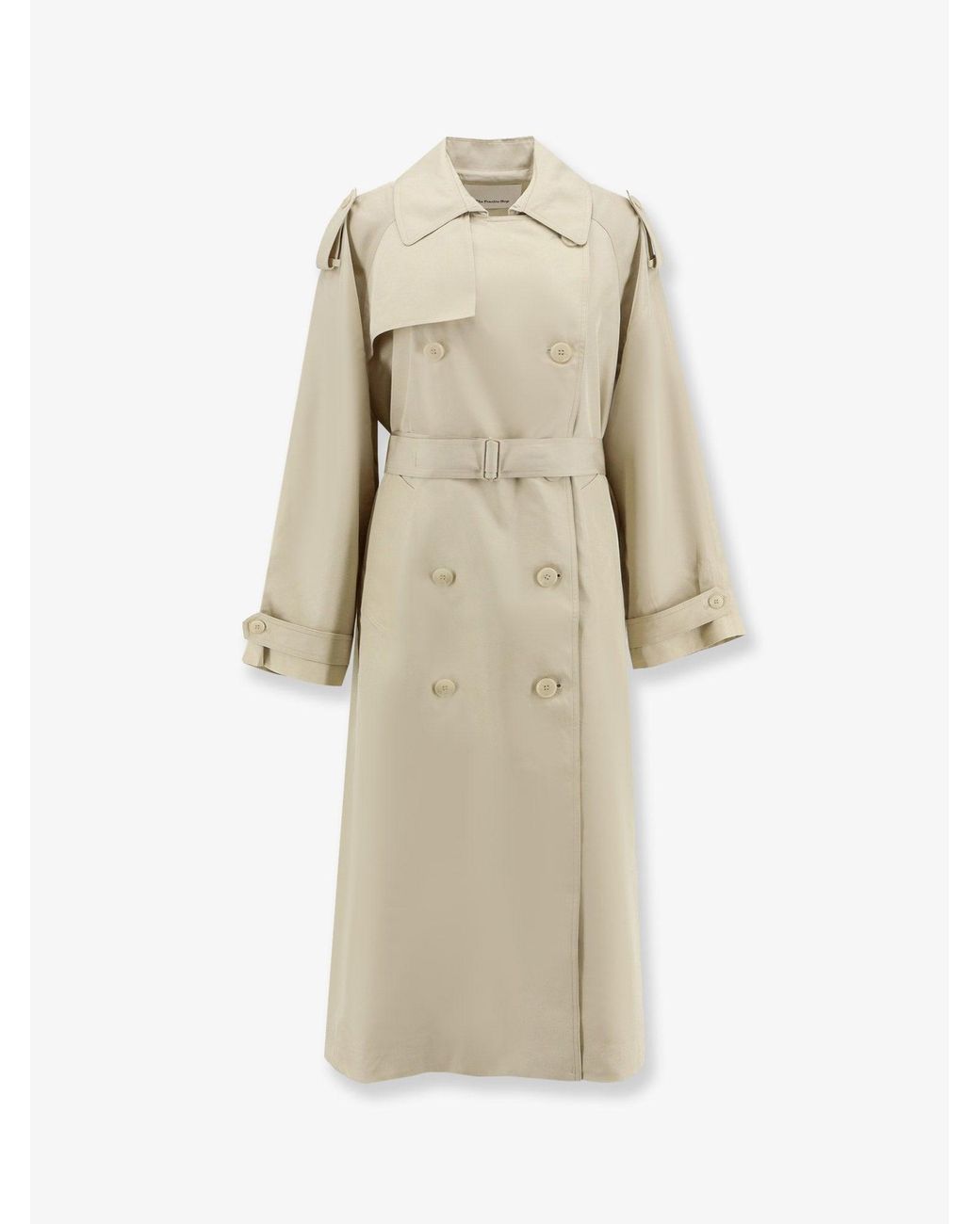 Frankie Shop Natural Veyron Double-Breasted Trench