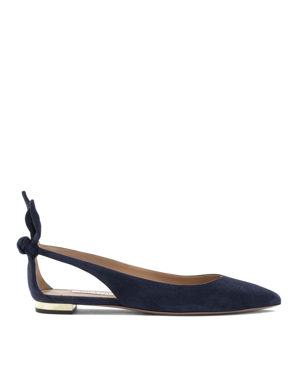 Aquazzura Blue "Bow Tie Ballet" Bellet Flats