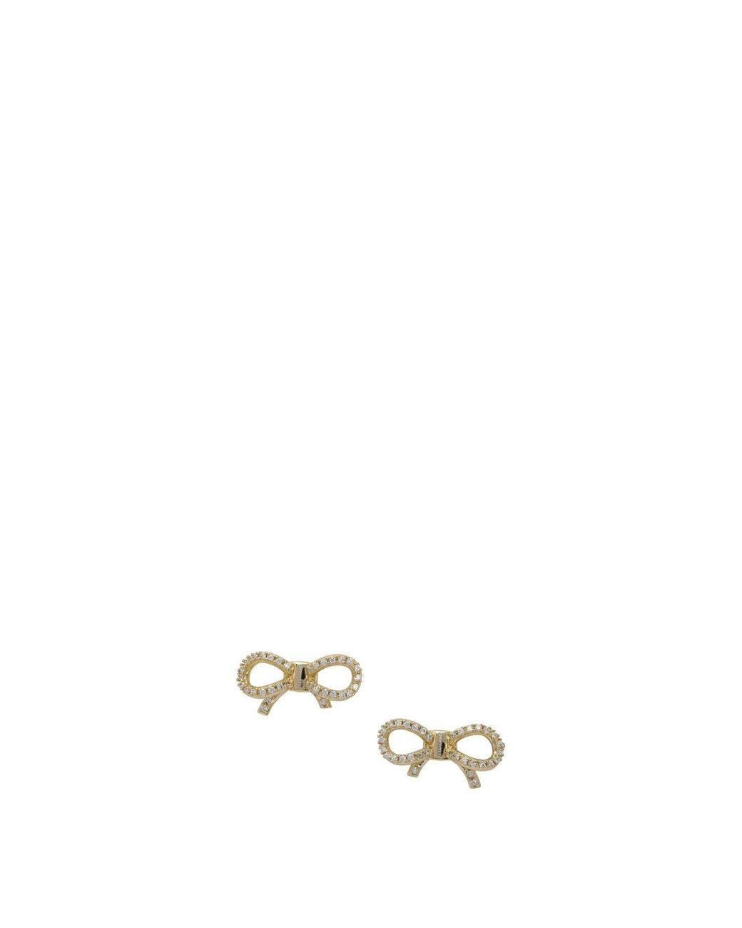 Ferragamo White Bow Earrings With Rhinestones