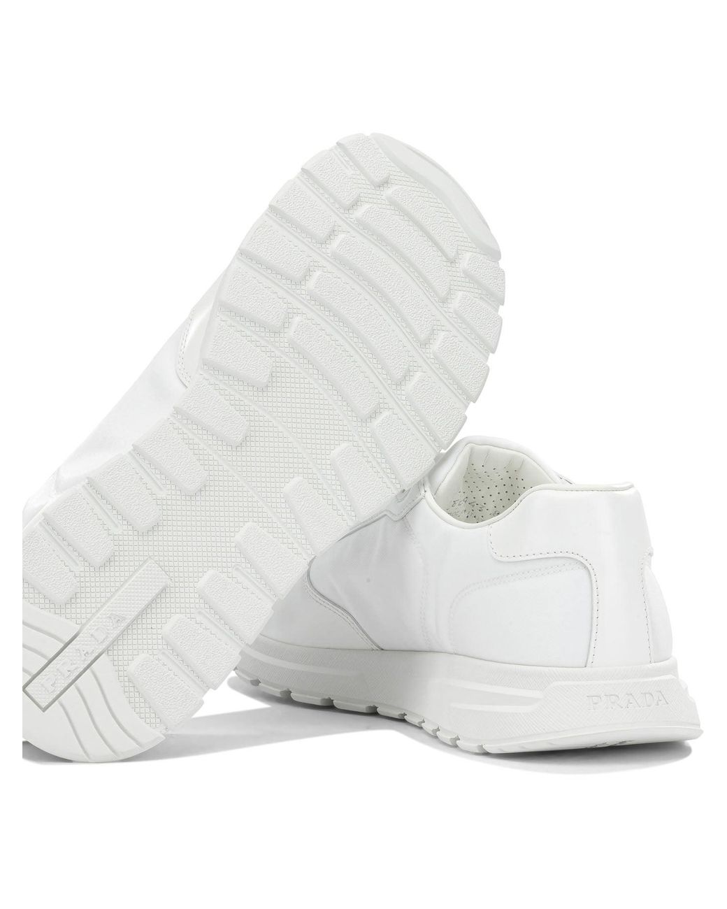 Prada White "Prax 01" Low Top Sneakers