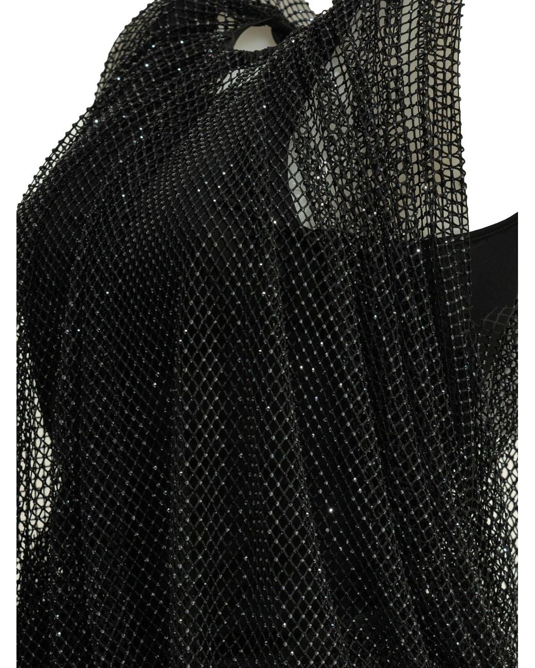 Max Mara Black Sequined Sleeveless Top
