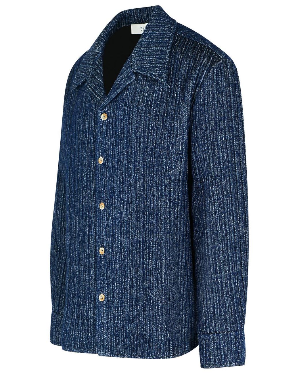 Séfr Blue 'Wes' Cotton Shirt for men