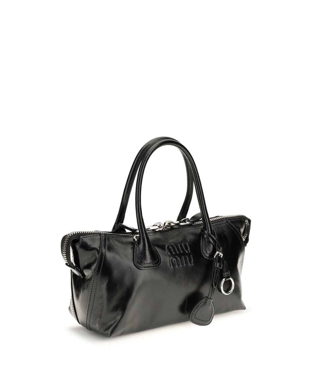 Miu Miu Black Glossy Leather Handbag Nero