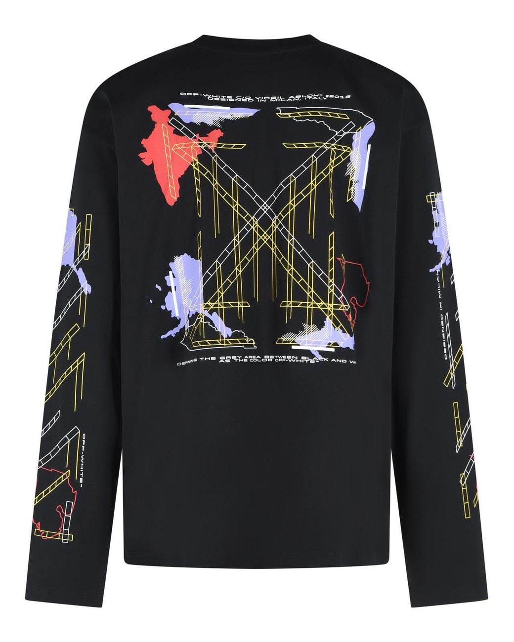 Off-White c/o Virgil Abloh Black 'Archigeography Arrow' Cotton T-Shirt for men