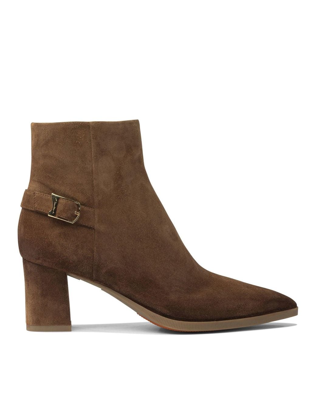 Santoni Brown Suede Ankle Boots 65Mm