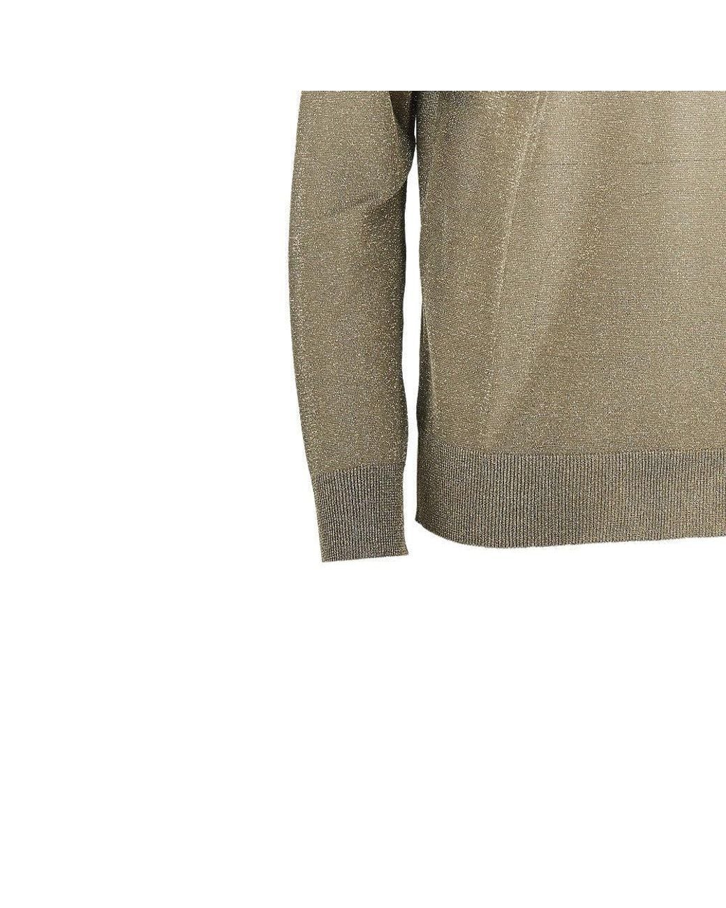 Valentino Green Lurex Sweater With Lace