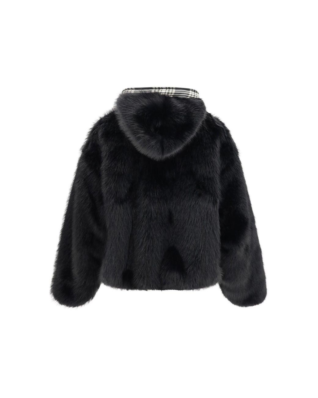 PDF CHANNEL Black Reversible Hooded Bomber Check for men