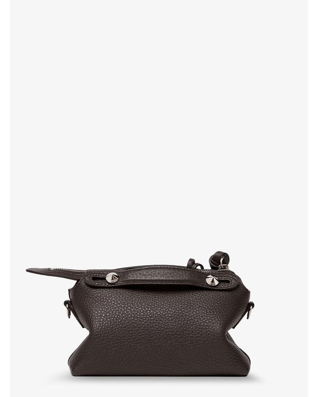 Fendi Brown By The Way Hammered Leather Handbag
