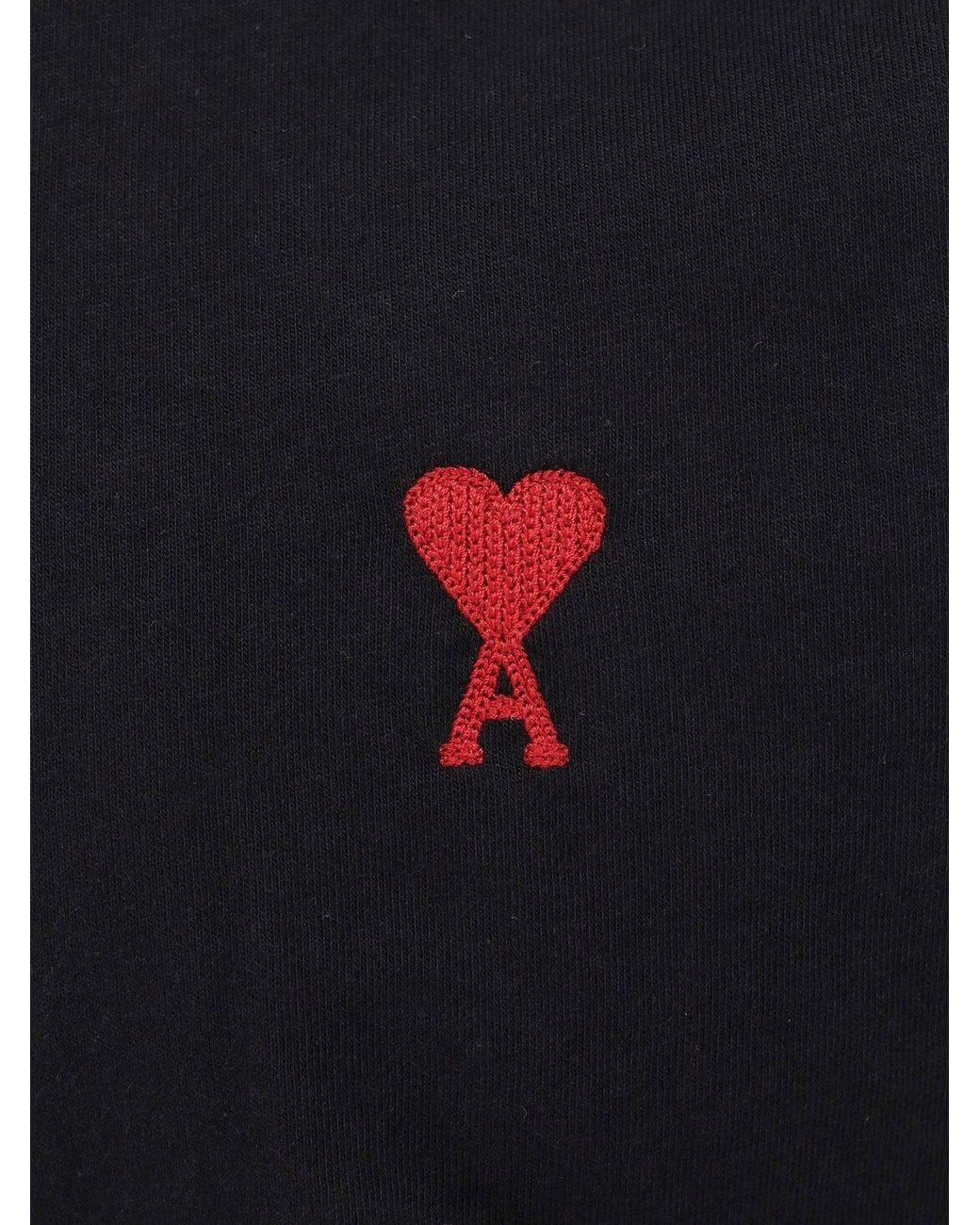 AMI Black Ami De Coeur Cotton T-Shirt for men
