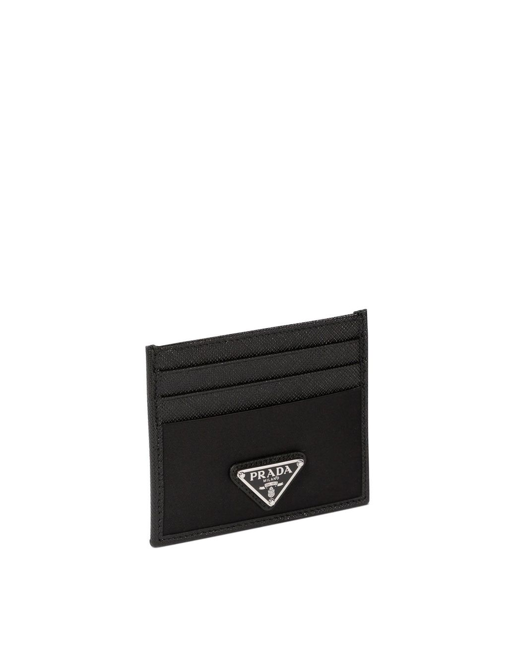 Prada Black Re-Nylon And Saffiano Card Holder for men