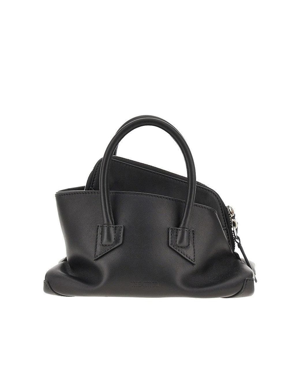 The Attico Black Leather Mini 'La Passeggiata' Bag