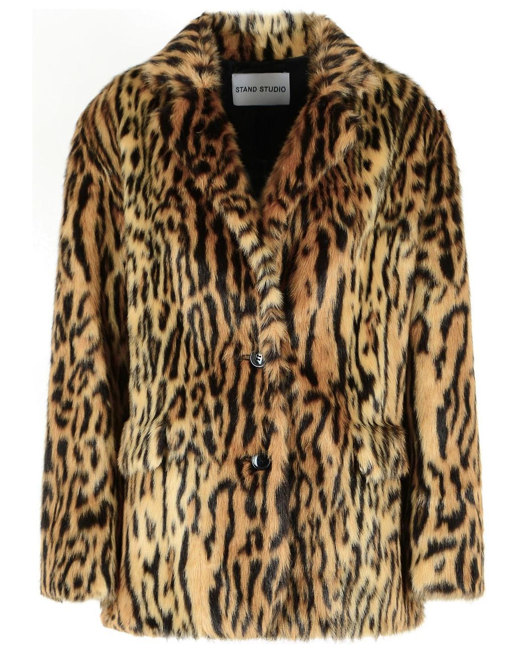 Stand Studio Multicolor 'Emmie' Leopard Print Faux Fur Blazer