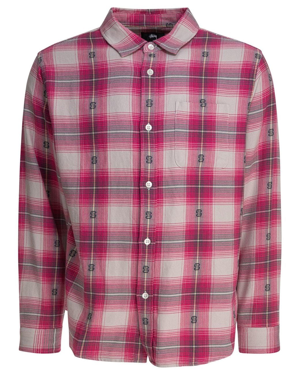 Stussy Pink Stussy Motif Plaid Shirt for men