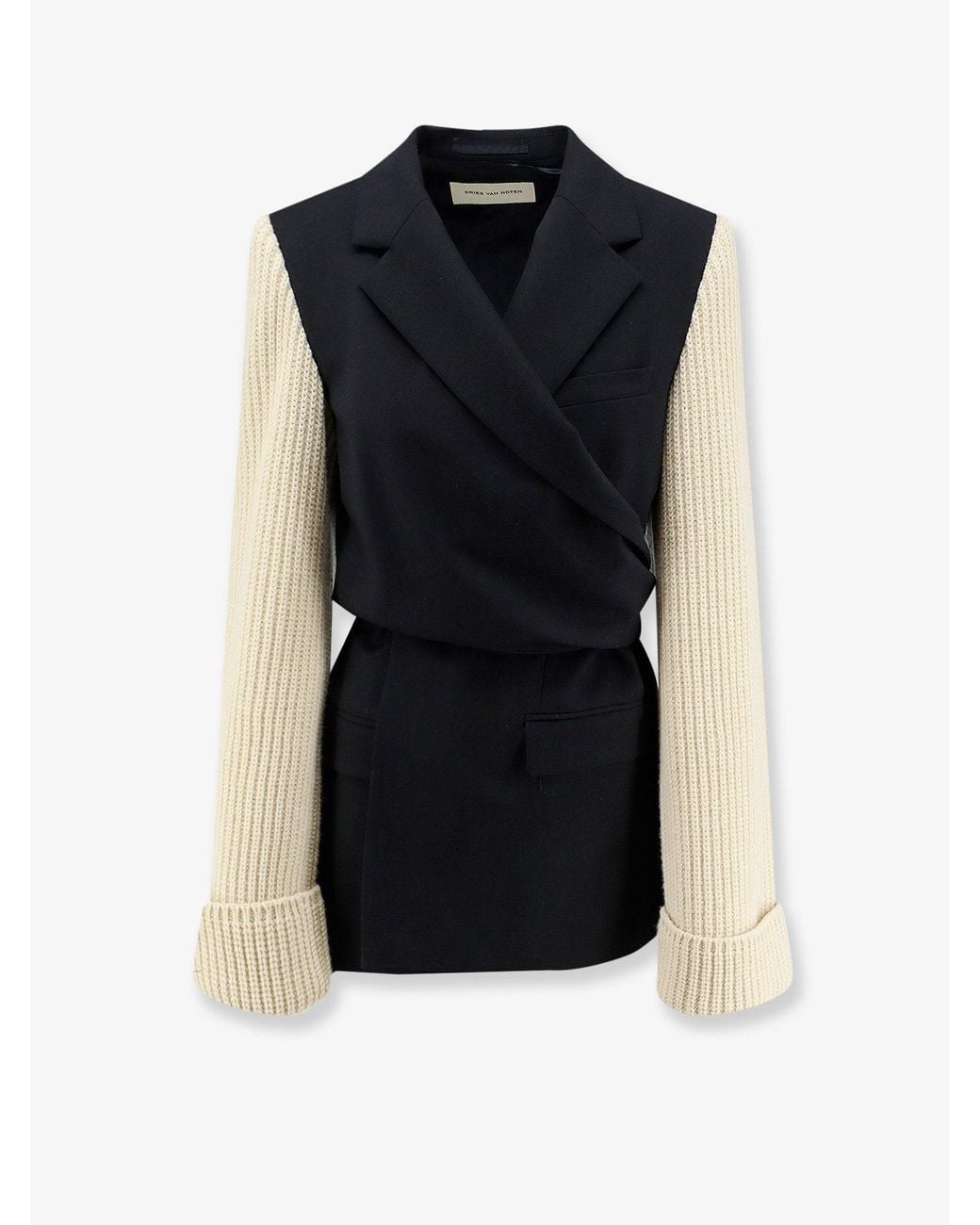Dries Van Noten Blue Beline Bis Wool Blazer