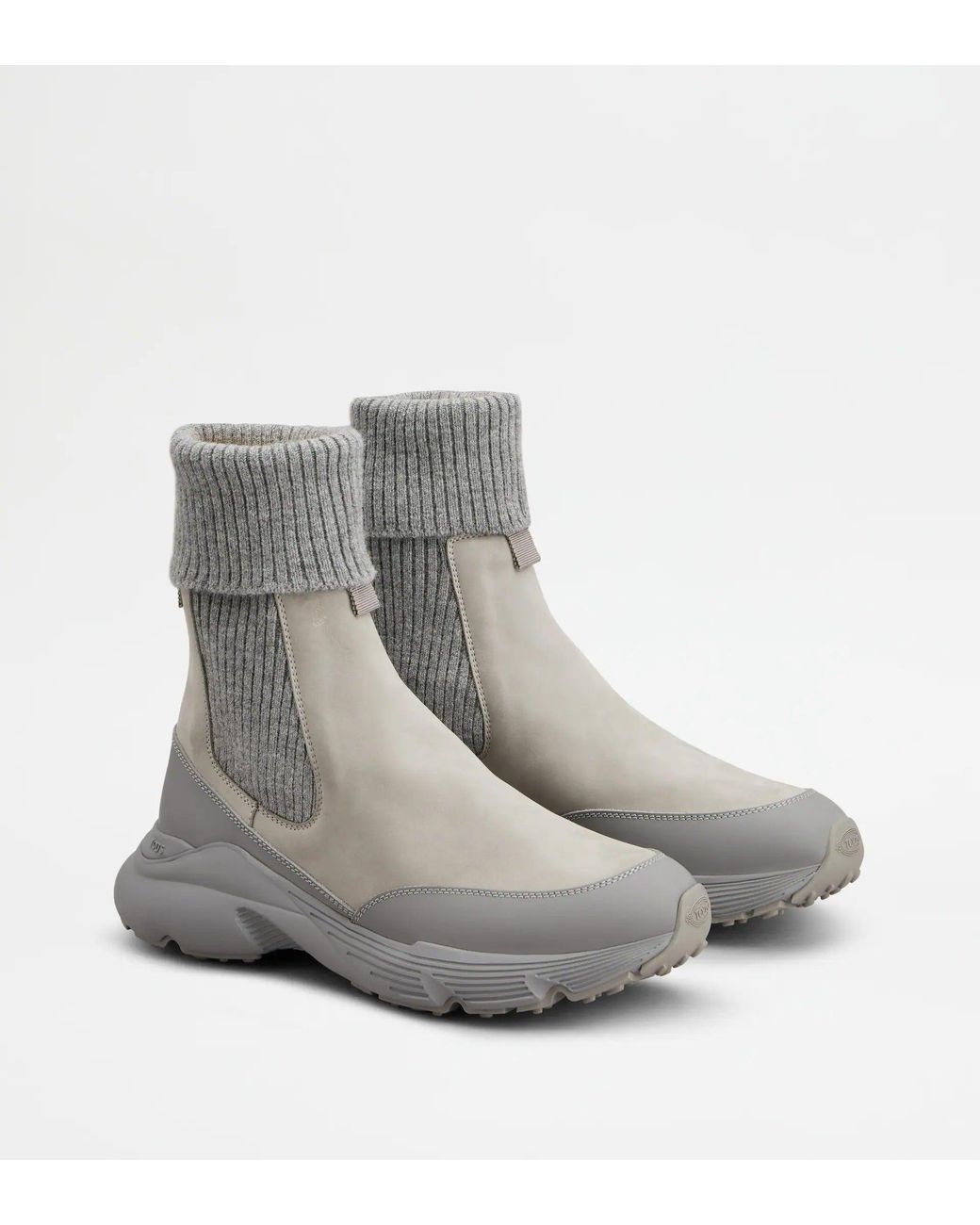Tod's Gray Nabuck Leather Chelsea Ankle Boots