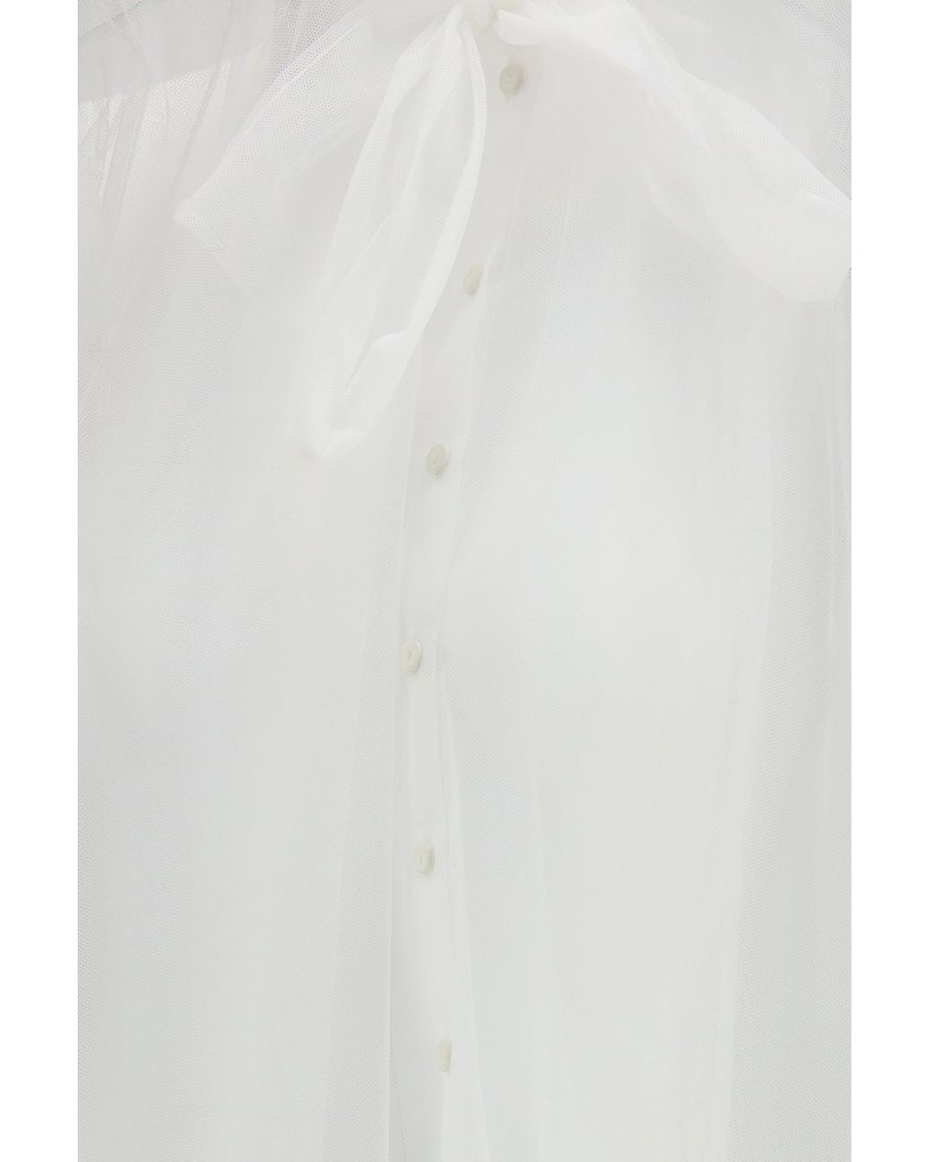 Forte_forte White Forte_Forte Tulle Shirt With Sash