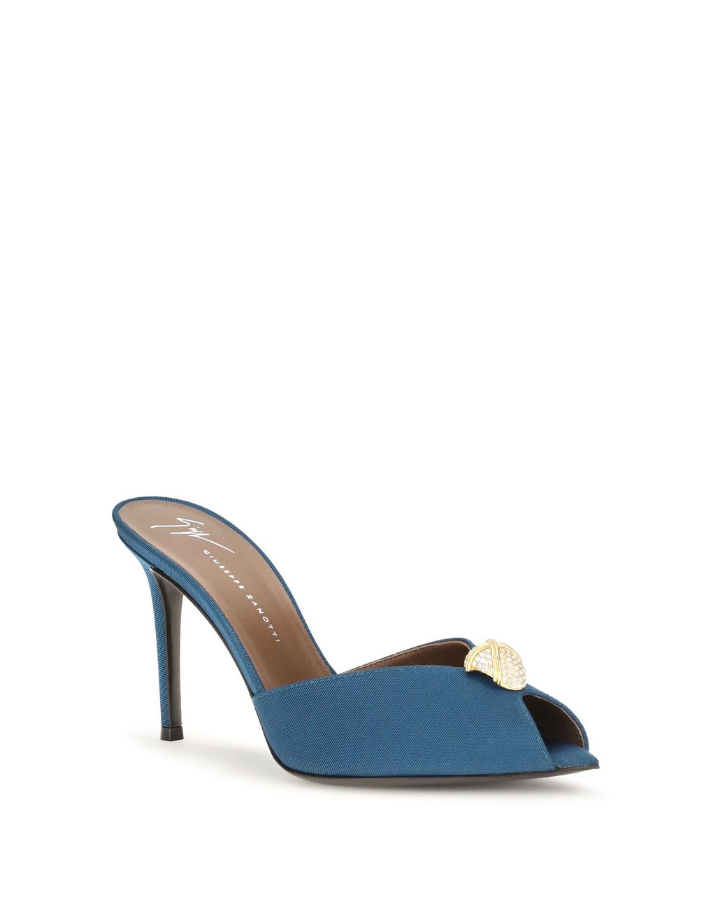 Giuseppe Zanotti Blue Intrigo Cocktail Mules Sandals