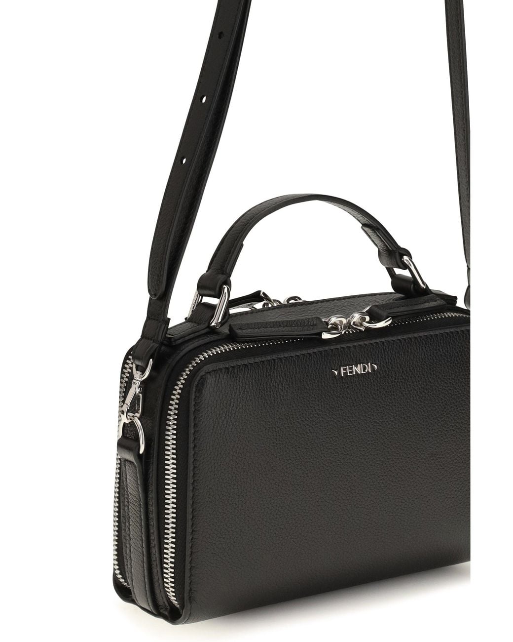 Fendi Black Calfskin Phone Holder Handbag for men