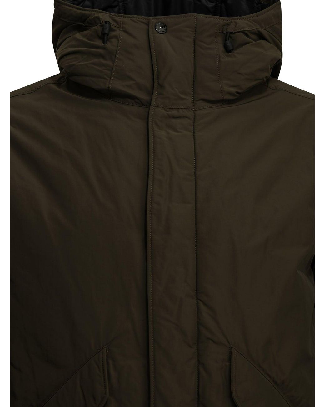Stone Island Green "Crinkle Reps Ny" Short Down Jacket for men