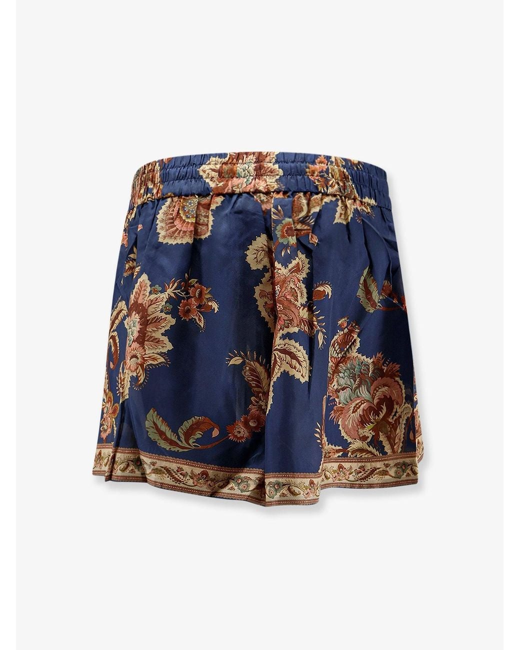 Zimmermann Blue Aster Relaxed Silk Bermuda Shorts