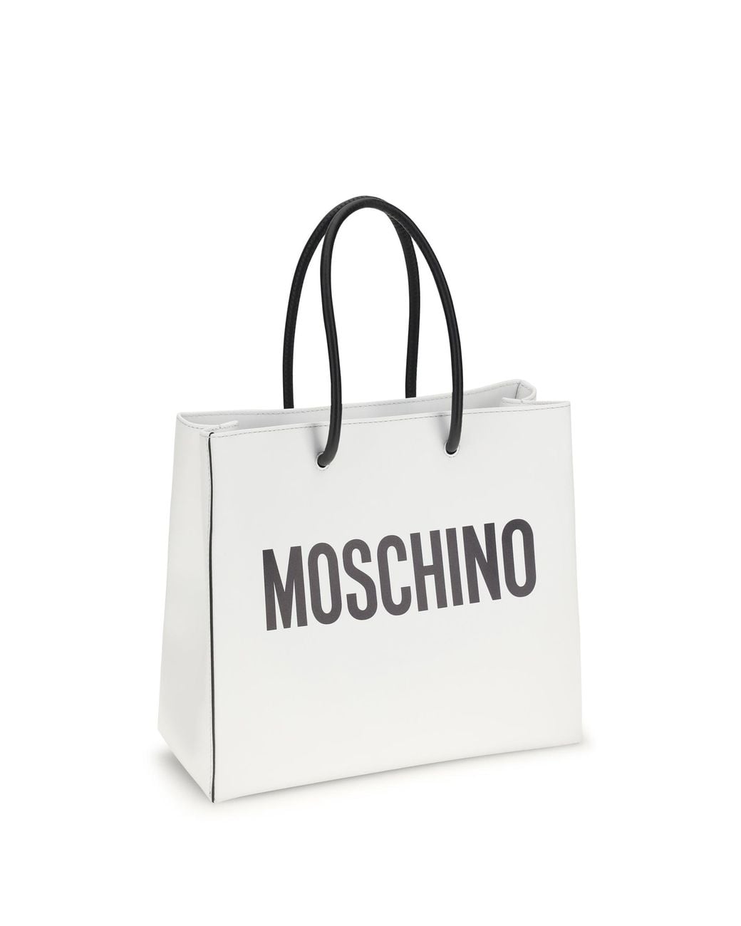 Moschino White Top-Handle Tote Leather