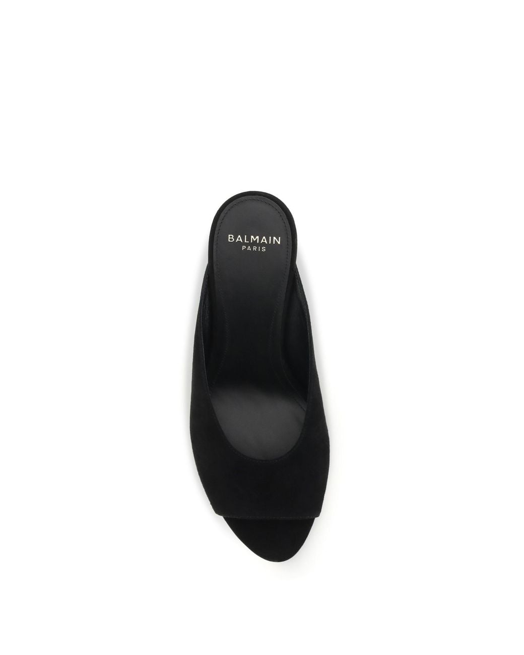 Balmain Black Suede Open-Toe Mules