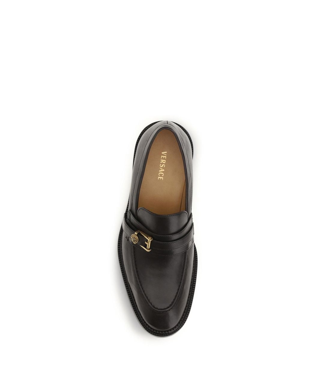 Versace White Leather Loafers With Medusa Accessory for men