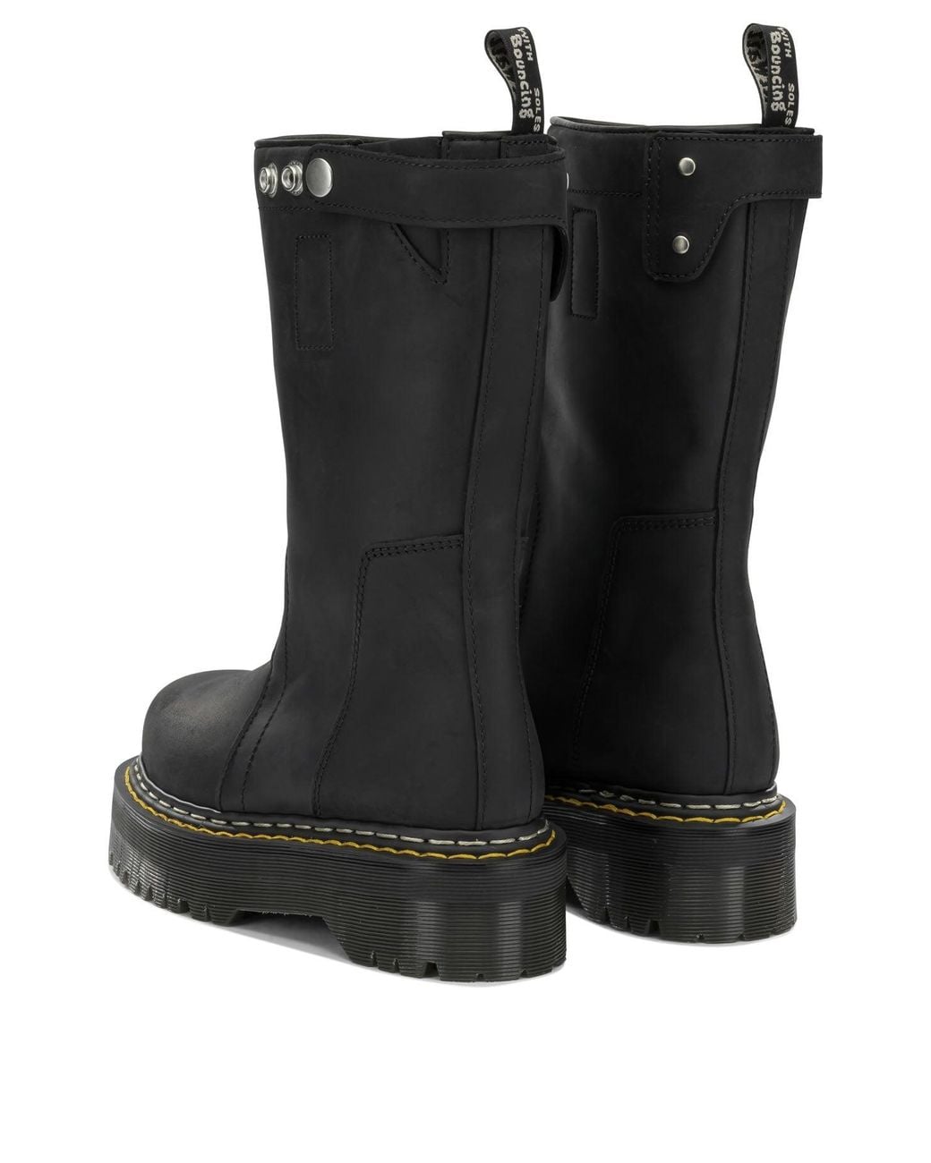 Rick Owens Black X Dr. Martens Quad Sole Ankle Boots