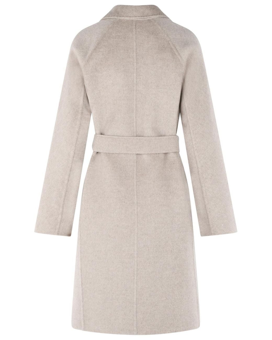 Max Mara Natural 'Aceri' Sand Cachemire Wrap Coat