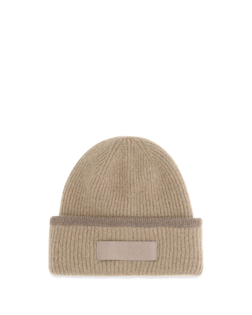 Jacquemus Natural Gros Grain Ribbed Beanie