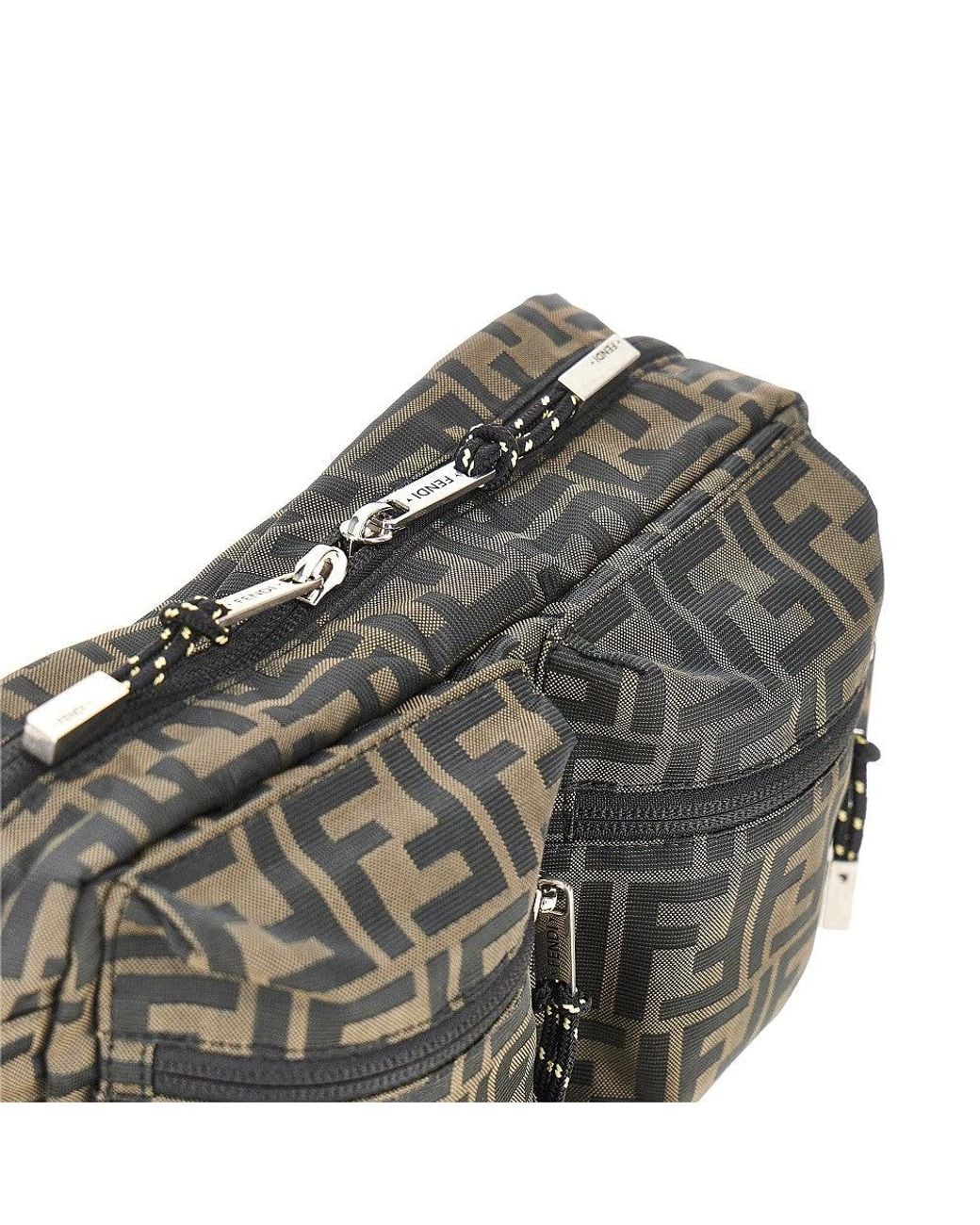 Fendi Gray Superlight Ff Zucca Fabric Camera Case for men