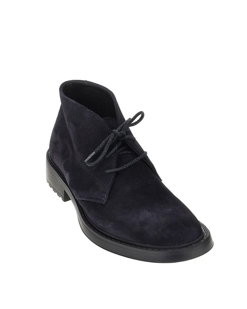 JUAN LACARCEL BY CALCE Blue Suede Leather Chukka Boots for men